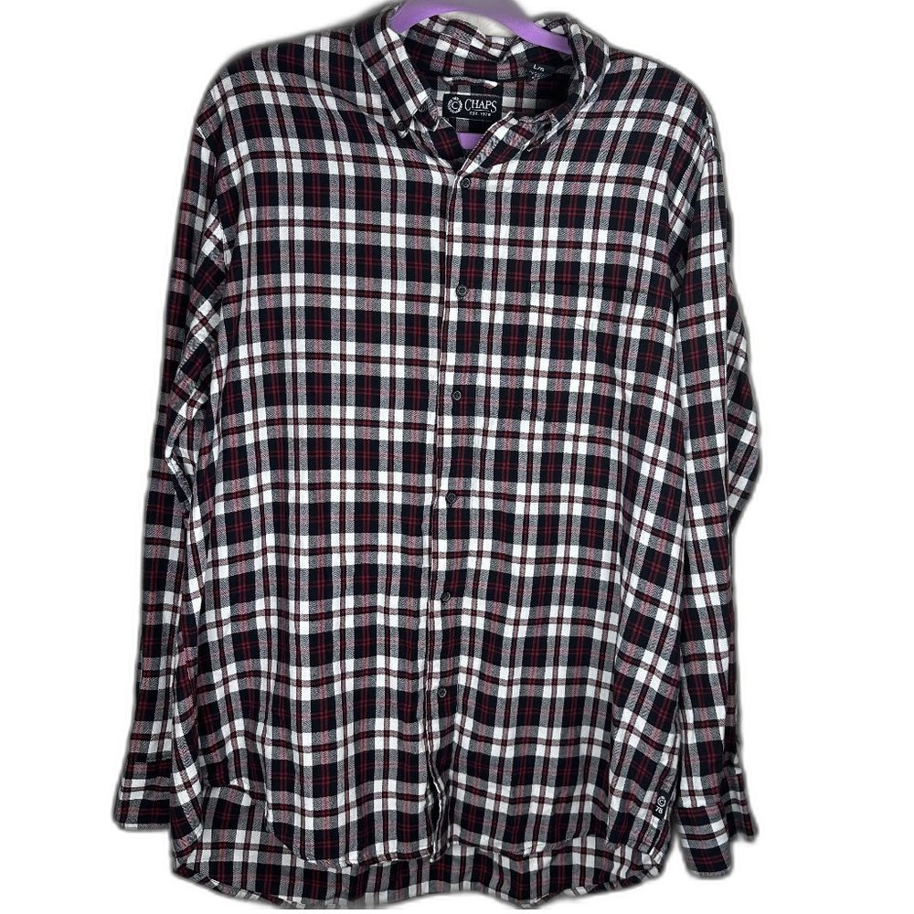 Champs Button Down Long Sleeve Shirt Men's Size L 100% Cotton